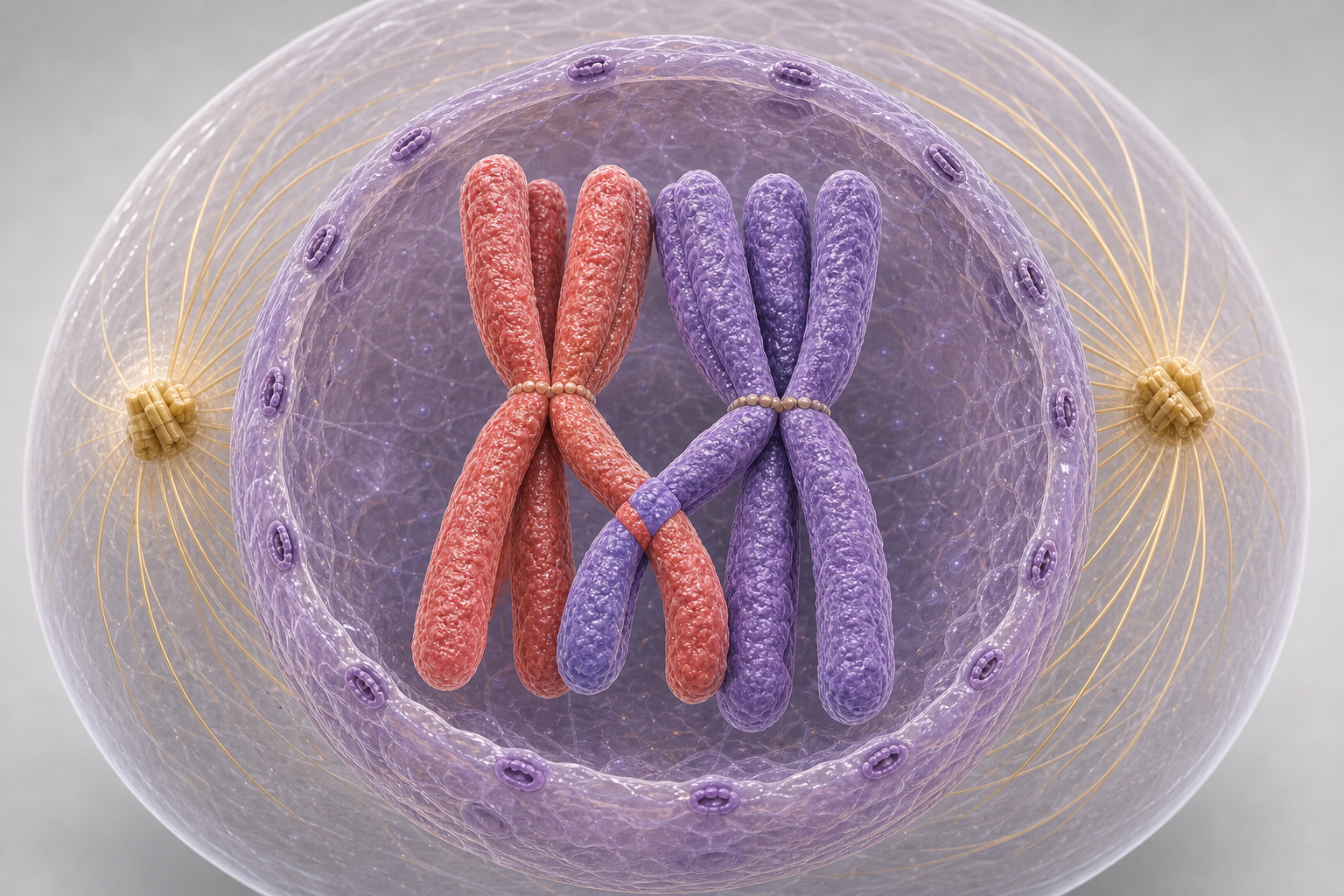 Annotated teaching image of homologous chromosomes crossing over during meiosis.